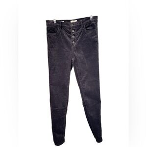 Ann Taylor LOFT Modern Skinny Gray Corduroy Button Front Pants Size 4